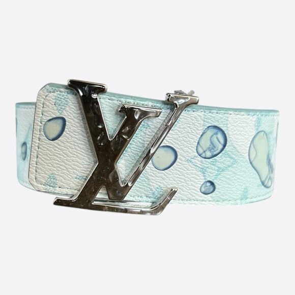 Louis Vuitton White & Blue Aquagarden Monogram Belt